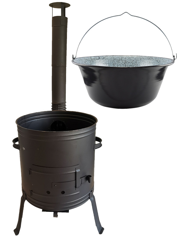 Smaltovaný kotlík 30 L + Ohňovzdorná kotlina Easy