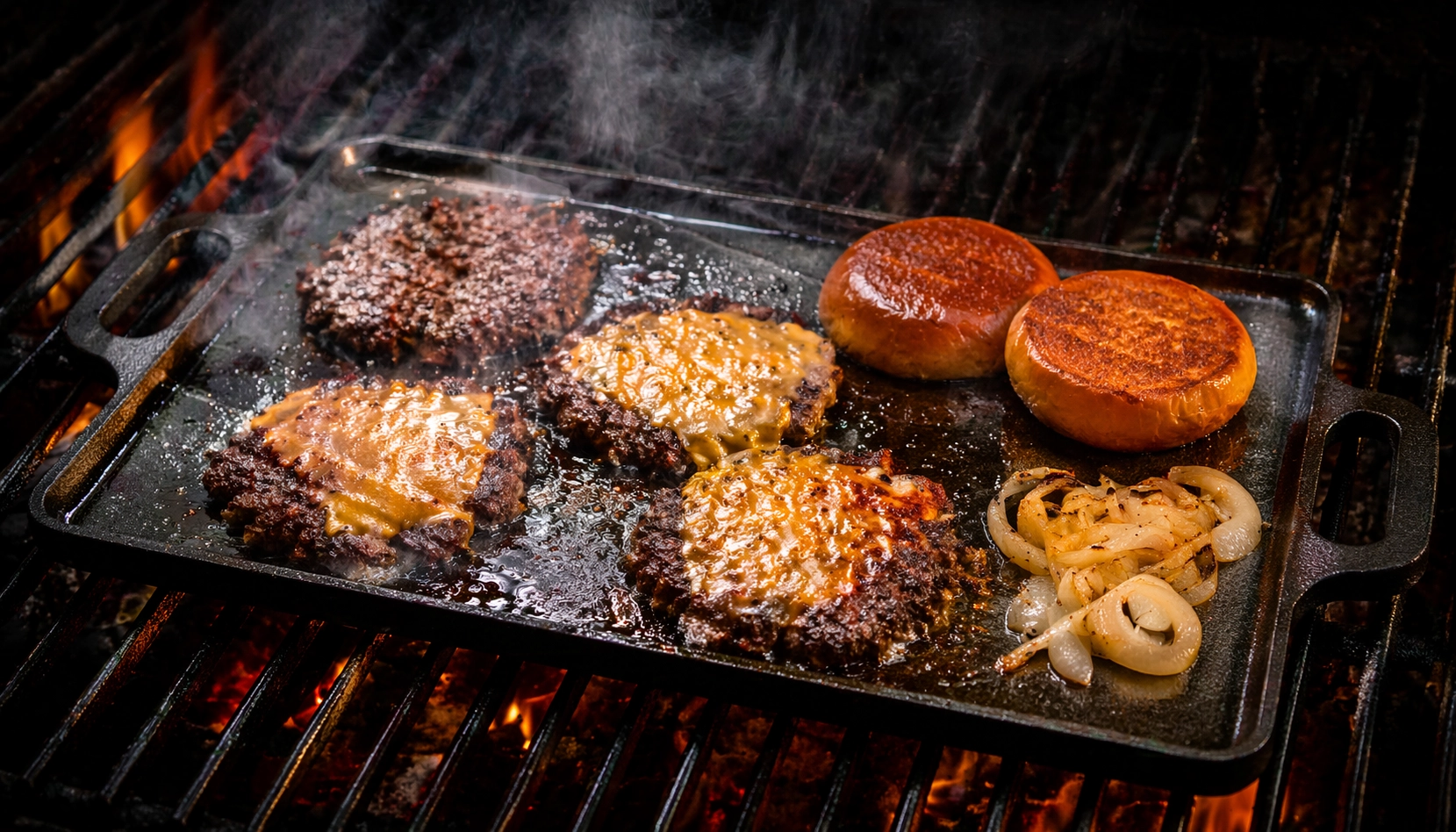 smash burger na liatinovej panvici