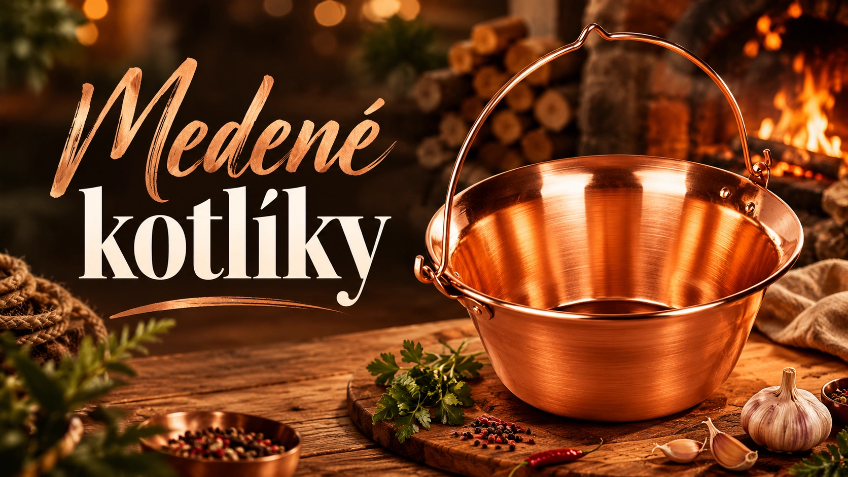 Medené kotlíky na guláš