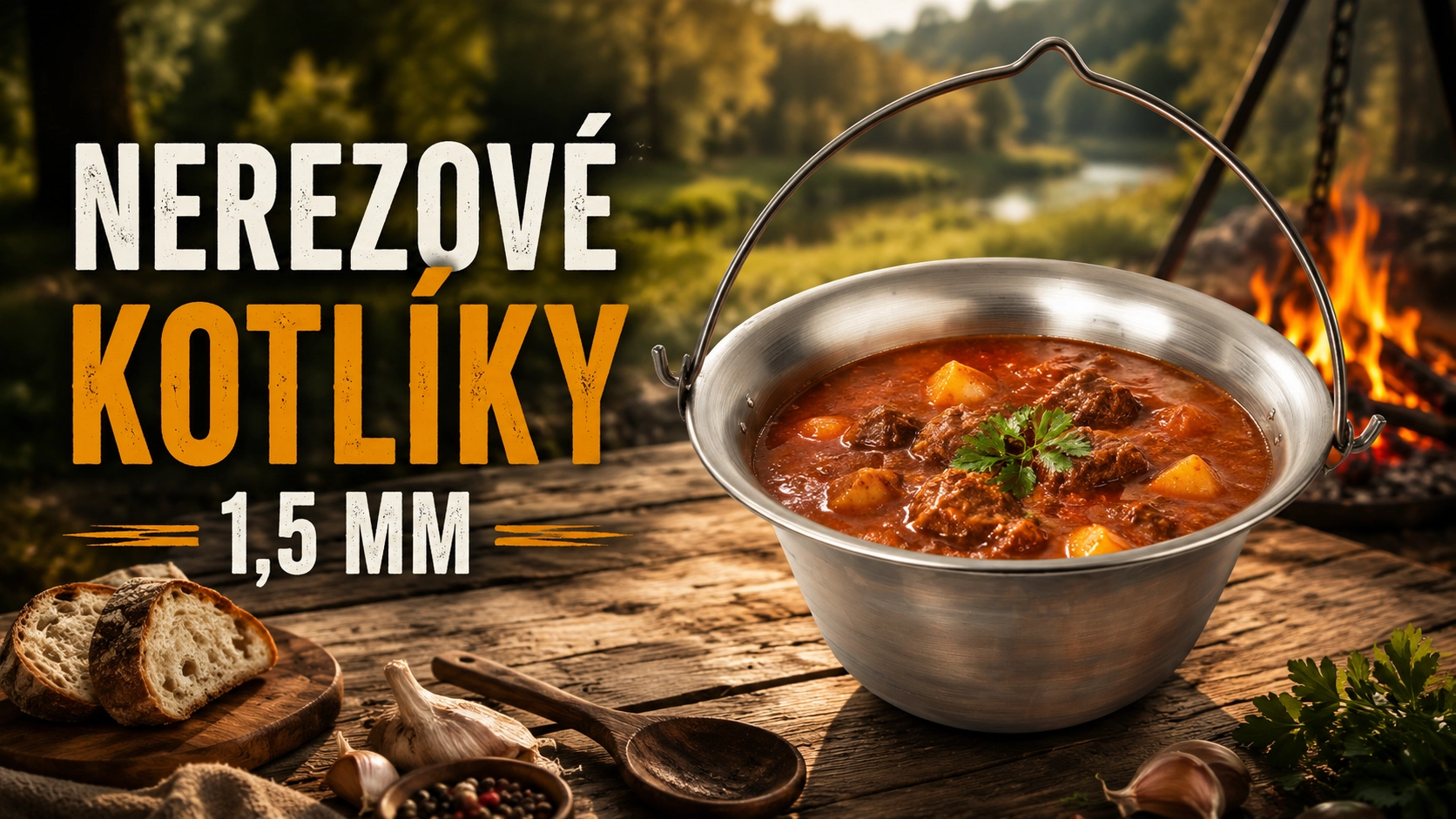 Nerezové kotlíky na guláš
