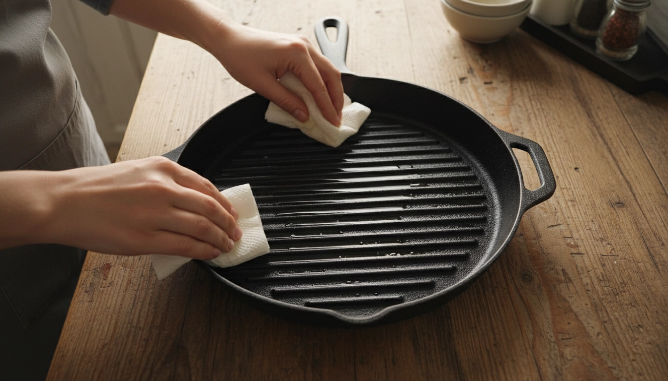 olejovanie liatinovej panvice na grilovanie
