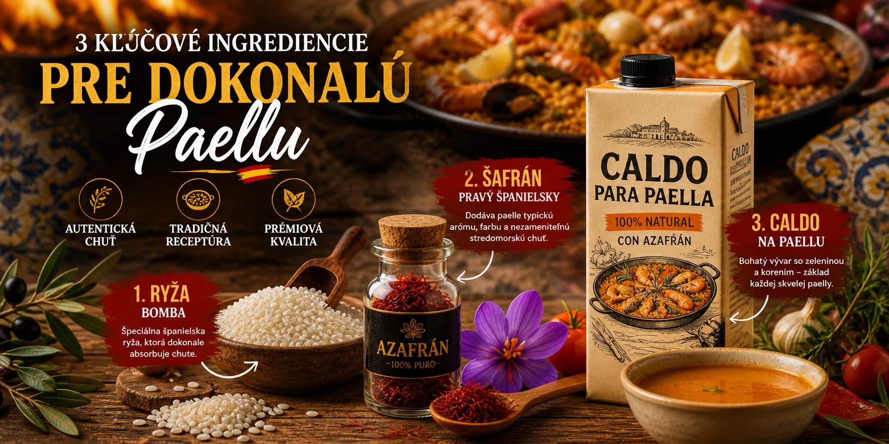 Suroviny na prípravu paella