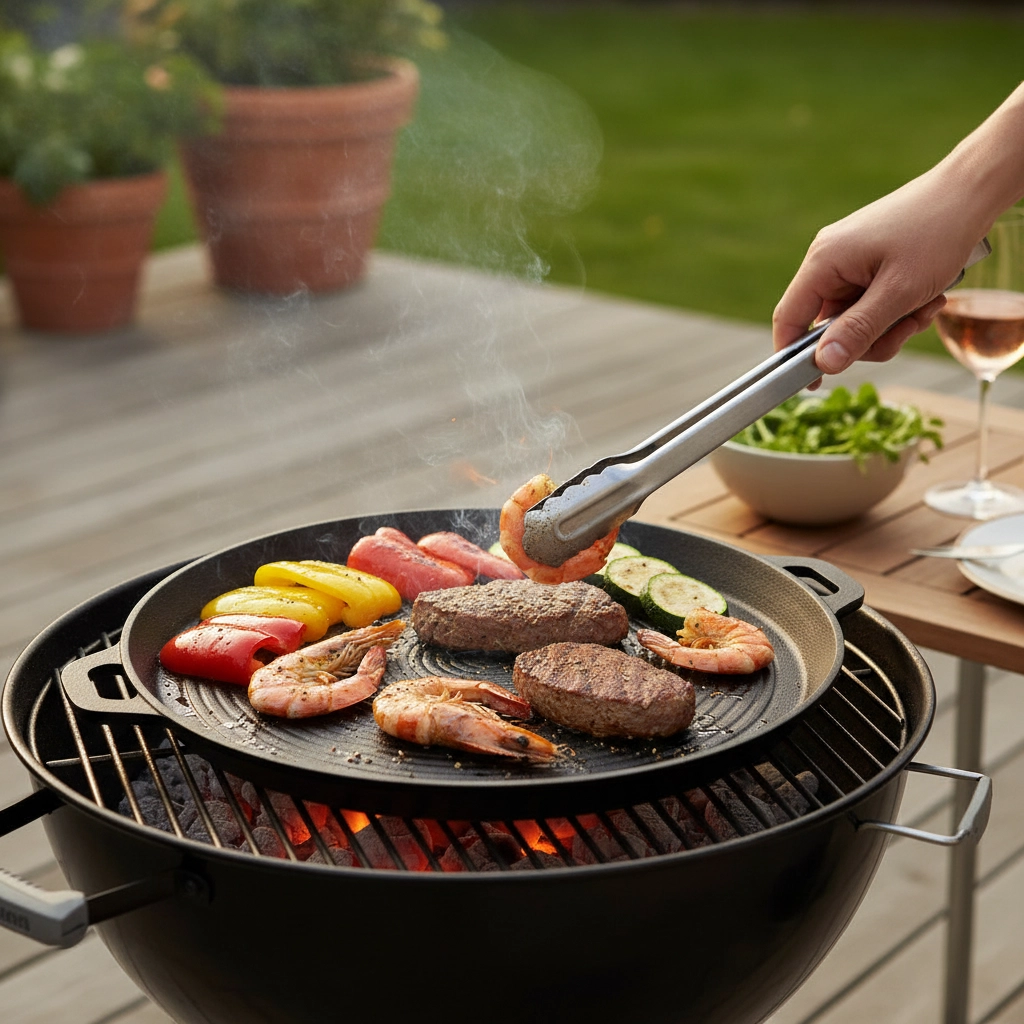 Liatinová platňa na grilovanie 34 cm