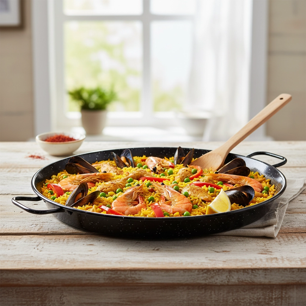 Smaltovaná paella panvica 36 cm