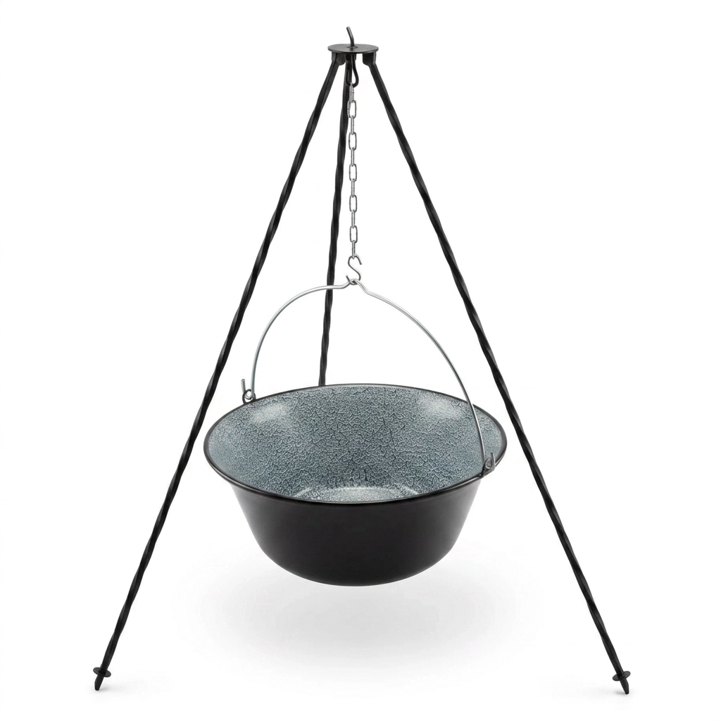 Smaltovaný kotlík 16 l s trojnožkou a pokrievkou