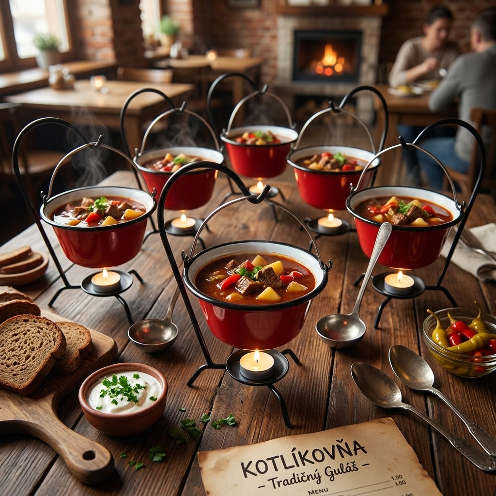 Servírovací kotlík so stojanom červený 24x