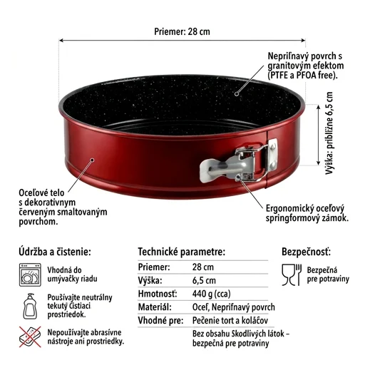 Forma na tortu 28 cm Red