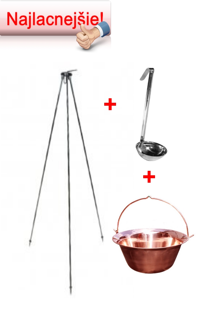 Medený kotlík s trojnožkou