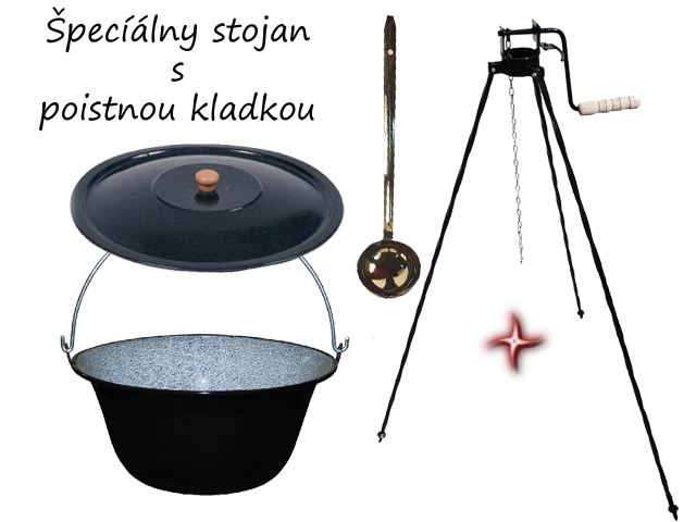 Kotlík 16 l + Stojan s poistnou kladkou a navijákom