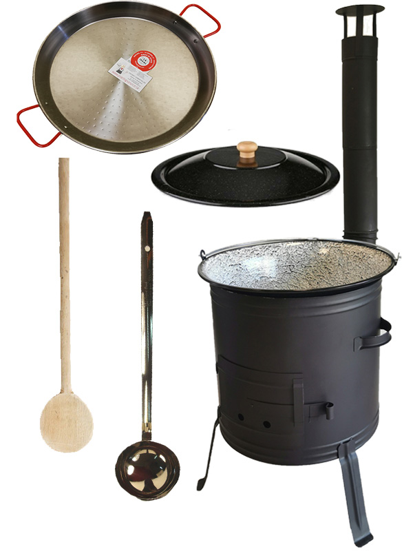 Kotlík 13L s ohňovzdornou kotlinou + Oceľová paella